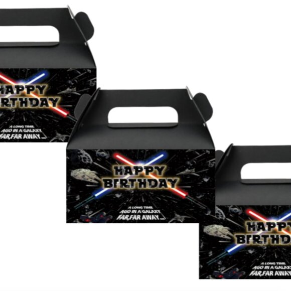 Star Theme Birthday Party Favor Boxes, Galaxy Design Gift Boxes with Lightsaber - Picture 5 of 5